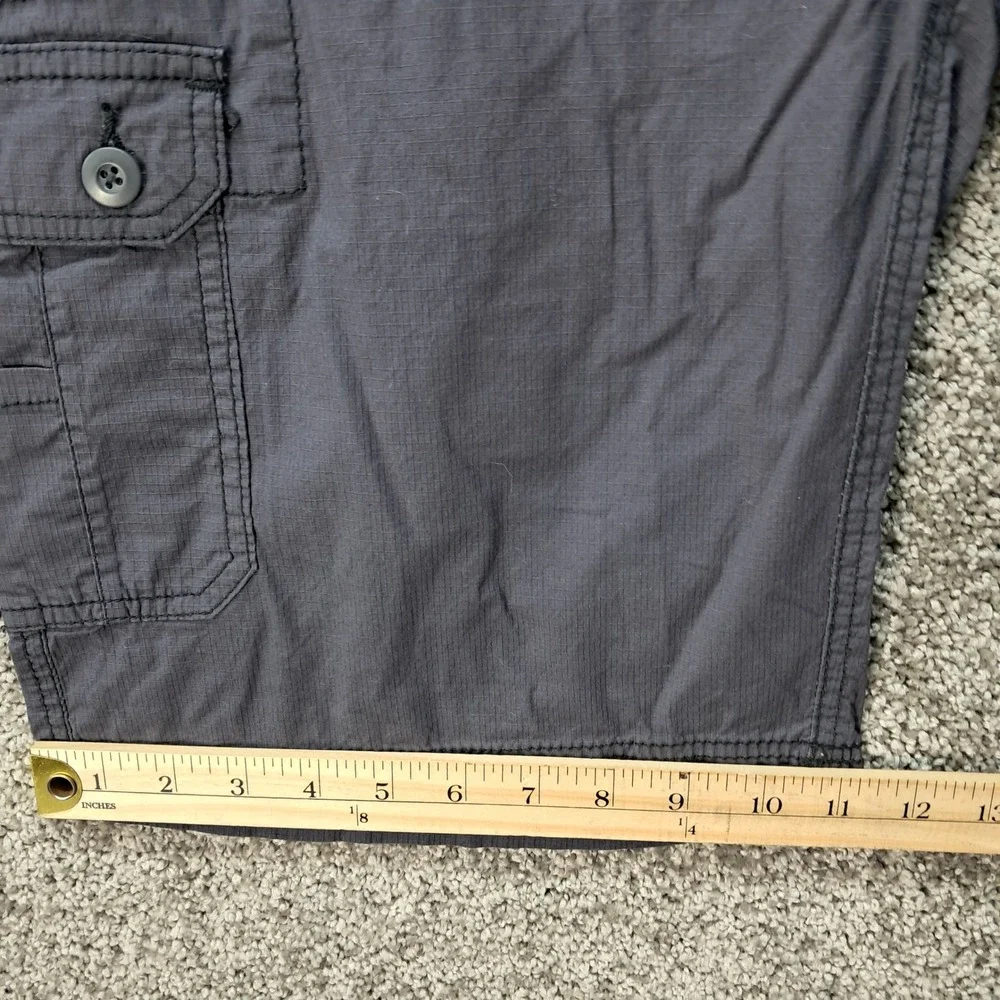 WearFirst Mens Cargo Shorts 34 Charcoal Gray Ripstop Belted Stretch Cotton 7044